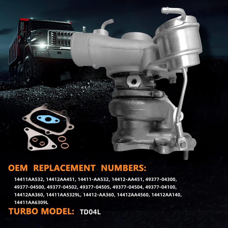 Turbocharger Turbo for 2004 2005 2006 2007 2008 Subaru Forester 2.5L 14412AA140 - Imagem 3 de 4