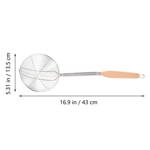Wooden Handle Wire Leaking Net Skimmer with Stainless Steel Long - Picture 12 of 12