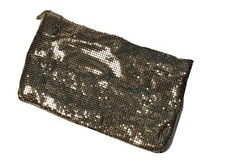 Vintage Gold Mesh Clutch Purse Handbag Formal Whiting And Davis Long Strap