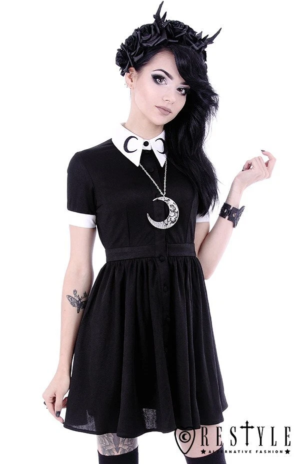 Vestido de Verano Restyle Bruja - Vestido Luna - Mini Vestido Escolar Algodón Foto 4 de 4