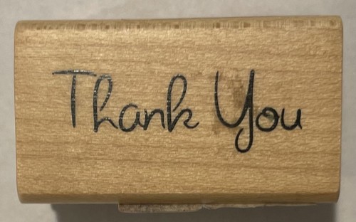 Thank You Rubber Stamp Wood Mounted Recollections Text Script Word ...
