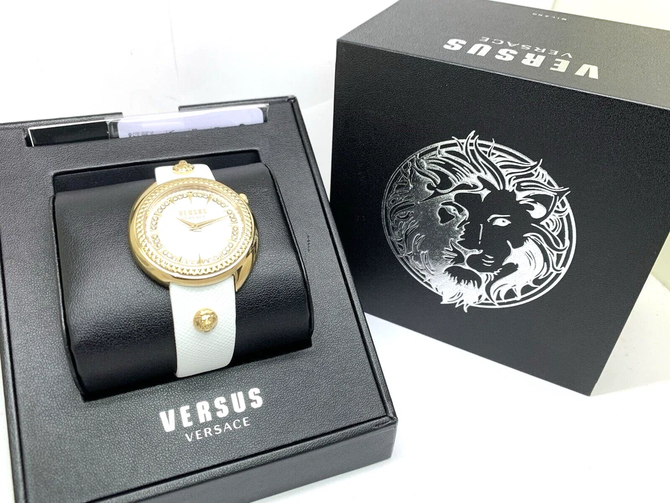 Versus by Versace Women's Watch VSPHF2921 Gold Case White Leather Band 38mm - Image 3 of 4
