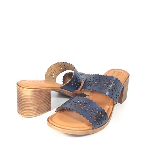 Tuscany By Easy Street Susana Women's Size 11 M Navy Heel Slide Sandals - Picture 2 of 7