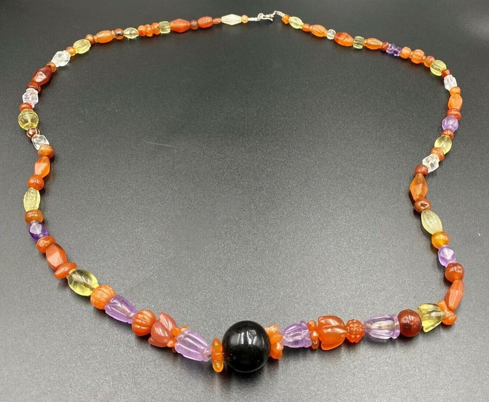 Lote de cuentas gemas cornalina amatista cristales del sudeste asiático cultura pyu birmana Foto 3 de 4