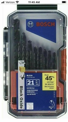 000346471489 Bosch BL21A 21 Piece Black Oxide Metal Drill Bit Set 