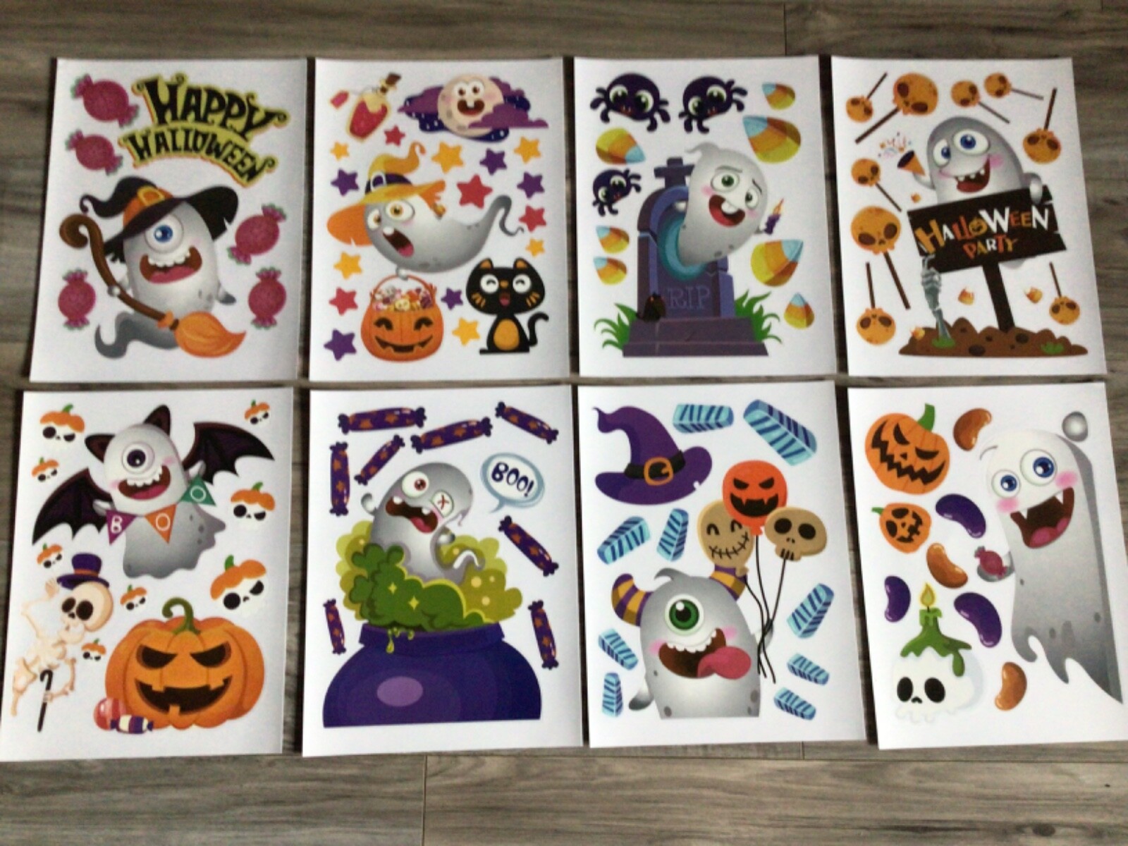 Hallowween window stickers, party decorations, trick or treat