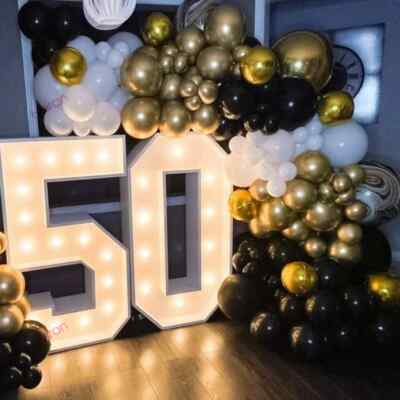 Geburtstag Zahlenrahmen Riesen LED Licht für Party Hochzeit Jahrestag Deko 91,5cm