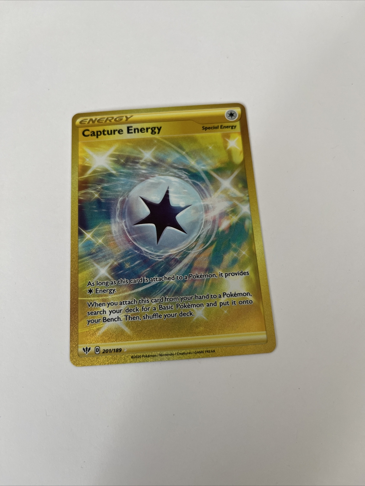 Pokemon Capture Energy 201/189 Gold Secret Rare NM/M Darkness Ablaze