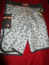 Boys' Printed Swim Trunks Art Class Swimwear Gray Size 14