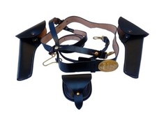 US Civil War Cavalry Officer Leather Sword Belt Cap Union Army Leather Holsters