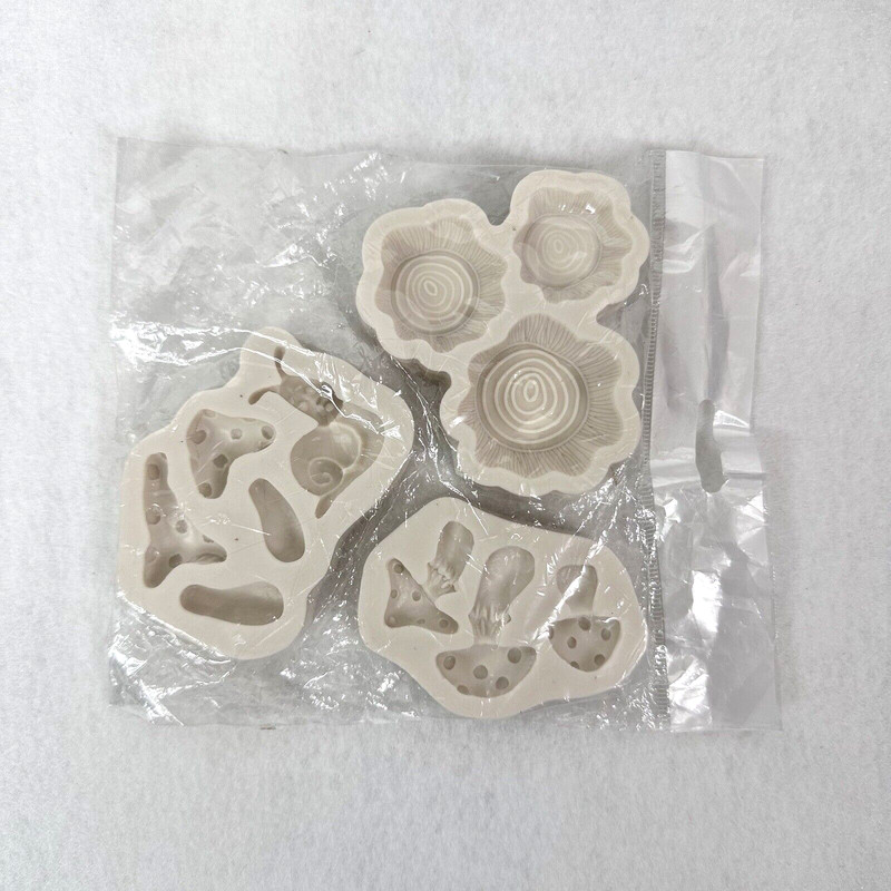 Fondant Chocolate Candy Molds Mushrooms Snails Stumps Decorations Baking NEW