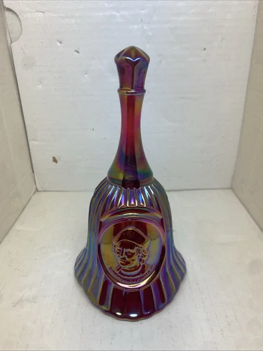 Fenton Christopher Columbus Ruby Red Carnival Glass BELL 1492-1992 America