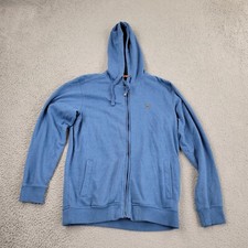 Quiksilver Hoodie Mens Medium Blue Full Zip Drawstring Pockets Long Sleeve