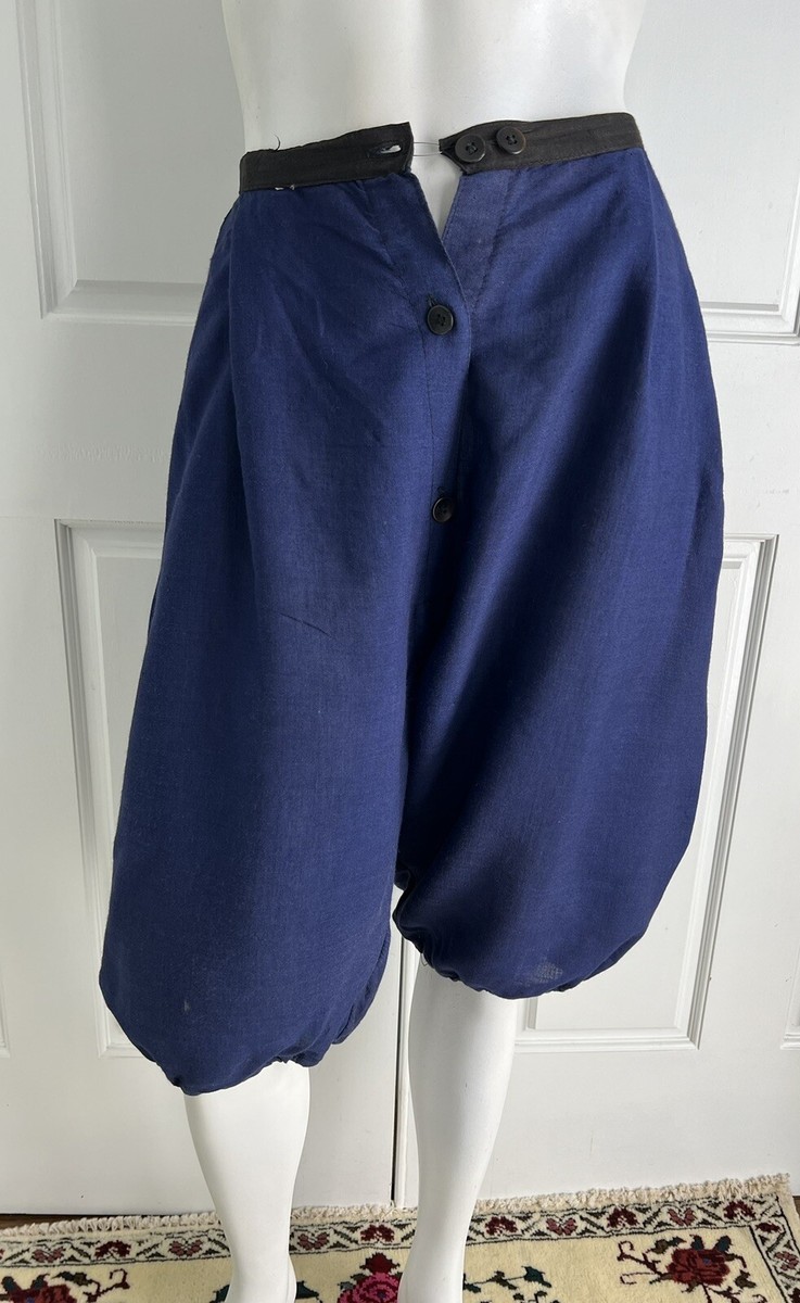 Antique Vintage Edwardian Blue Linen Swimsuit Bathing Costume