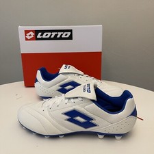 Lotto Stadio 200 III FG - Soccer Football Cleats - White Blue US 12 EUR 45.5 NEW