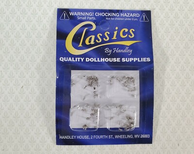Nails Brads Small Tiny Thin 1/8'' Silver Pack of 100 Dollhouse Miniature Hardware