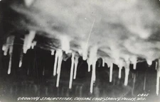 RPPC Stalactites Crystal Cave Spring Valley  WI Wisconsin Real Photo P253