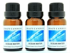 3 Ocean Water 1/2oz Premium Grade Scented Fragrance Oil Crazy Candles