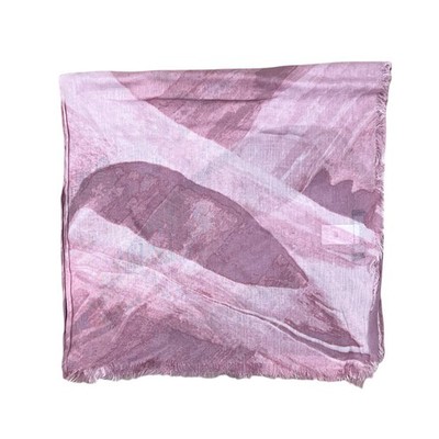 New H by Halston Shades of Pink Fringe Trim Boho Scarf