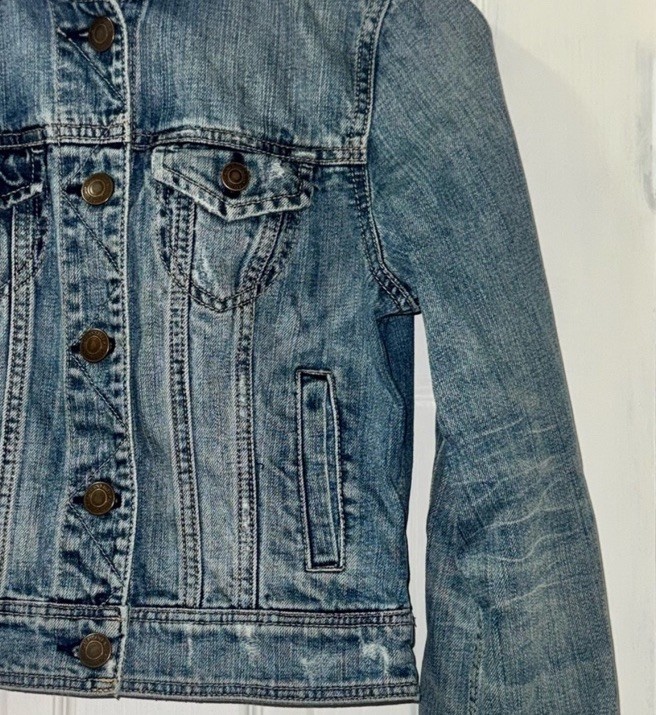 American Eagle Women Basic Jacket Collared Pocket… - image 3