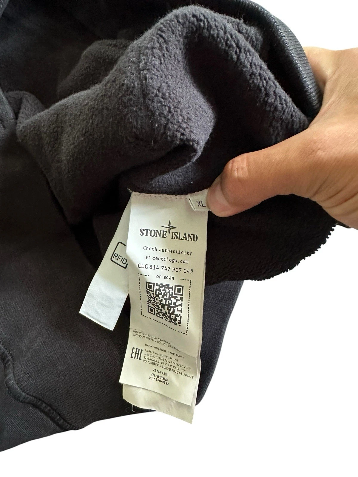 Stone Island Garment Dashi Compass Patch Felpa con Cappuccio Uomo Adulti Taglia XL