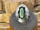Vintage Navajo Native Sterling Silver Turquoise Shadowbox Ring Sz 8.25--1301.26