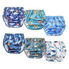 6 Packs Waterproof Plastic Underwear for Toddlers Potty Training Good Elastic Pl