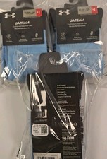 Under Armour Kids Team Over-The-Calf 3 Pairs Crew Socks 10.5K/13K, Carolina Blue