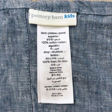 Pottery Barn Kids Flax Linen Crib Skirt Indigo Blue