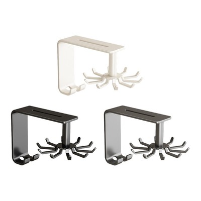 Rotatable Hook Wall Mounted Storage Rack Carbon Steel Kitchen Utensils Organizer