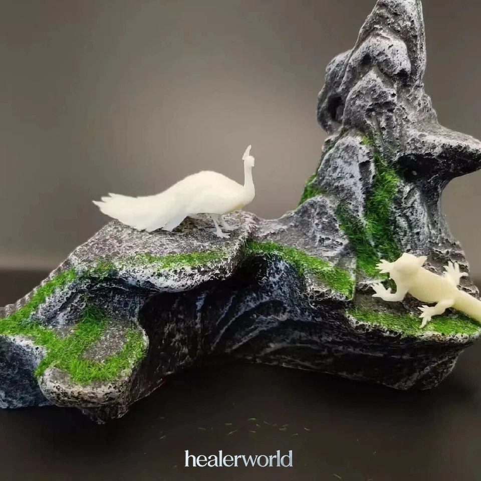 2 peças escala HO/OO miniatura sem cor pavão animais zoológico paisagem mesa de areia - Imagem 2 de 4