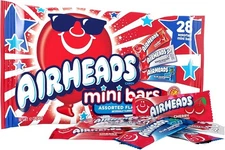 (Free Duty Tax) Airheads Candy Mini Bars, Red, White, & Blue, Assorted Flavo