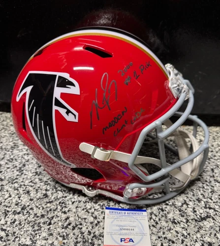 MICHAEL VICK signed ATLANTA FALCONS Throwback Full Size Rep Helmet w/ COA PSA