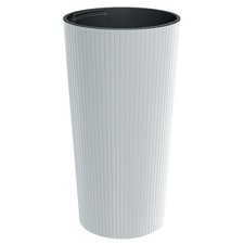 Tall Flowerpot Planter Slim Indoor Outdoor Ribbed Plastic Insert Garden Decor