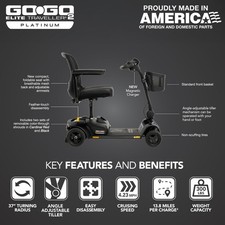 Pride Mobility Go Go Elite Traveller 2 Platinum Mobility Scooter   300 lb
