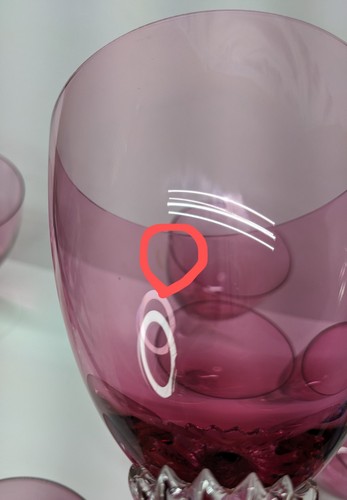 Set of 8 VTG George Borgfeldt Lisa 6 1/4" Cranberry Wine Glasses Goblets - Picture 10 of 14