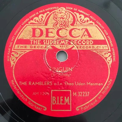 SCHELLACK The Ramblers Black Boy Shuffle / Pinguin Decca