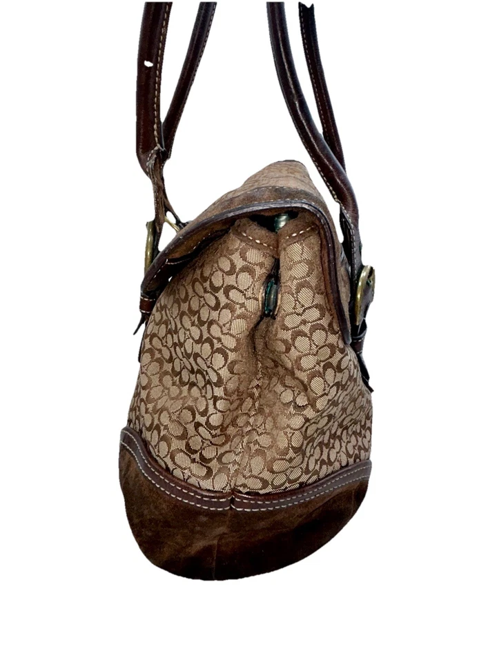 Cartera vintage Y2K Coach 7080 Hamptons Soho firma lona cuero hebilla Foto 2 de 4