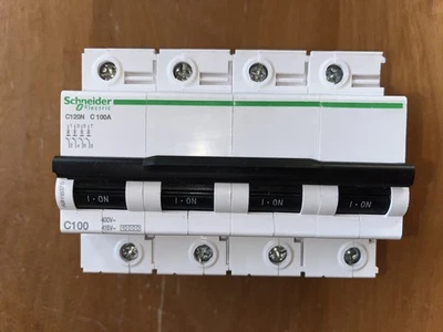 DISJONCTEUR TETRA. 100A COURBE C, A9N18375 SCHNEIDER ELECTRIC 100AMPERES 4POLES - Photo 1/4