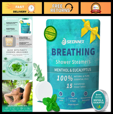 Aromatherapy Shower Steamers 15 Pack - Menthol Eucalyptus Essential Oil Bombs fo