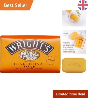 Wright's 110g Coal Tar Soap - Natural Antibacterial Cleanser with Pine Fragrance