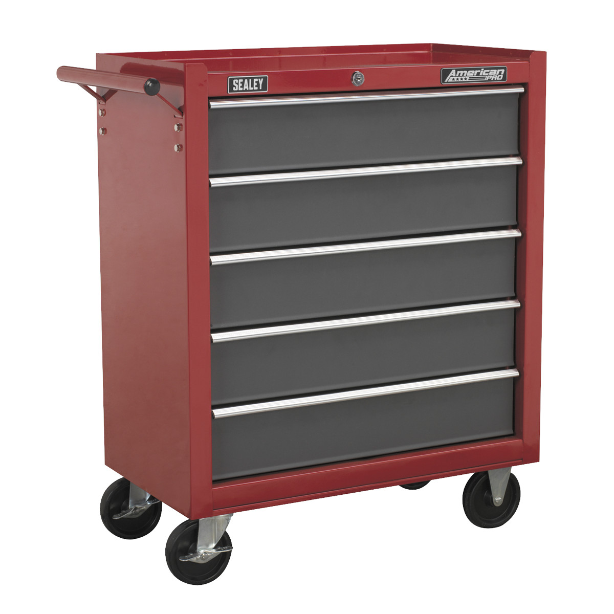 Sealey Rollcab 5 Drawers With Ball Bearing Runners Two Keys - Red/Grey AP22505BB