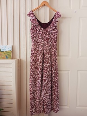 Madewell Ruffled Scoop Neck Maxi Dress Burgundy Floral Women's Size 10 Leg Slit | eBay Madewell Ruffled Scoop Neck Maxi Dress Burgundy Floral Women's Size 10 Leg Slit | eBay
