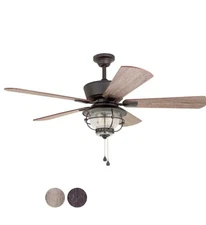 Harbor Breeze Merrimack II 52-In  Bronze LED Indoor/Outdoor Ceiling Fan 