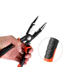 ValueMax 8.5" Pro Wire Stripper Cutter Crimper Plier 6-in-1 Multifunctional Tool