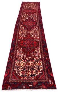 Genuine Hand Knotted Vintage Ceena Hamidoun Wool Area Runner Rug 10 x 2 Ft