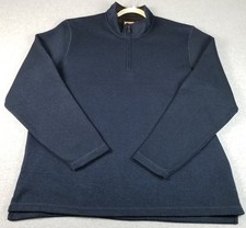NEW Wrangler Sweater Mens Large L Blue Long Sleeve Mock Neck  Zip Pullover Fall