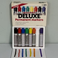 Vintage SANFORD Deluxe Felt Tip Multi-Color Markers 7 Potent Smell Work