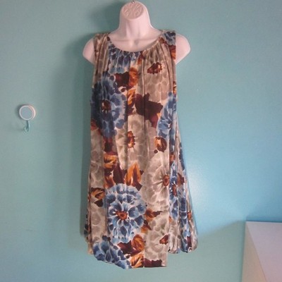 Walter Women Silk A-Line Draped Neck Midi Sleeveless Knee Length Floral Dress