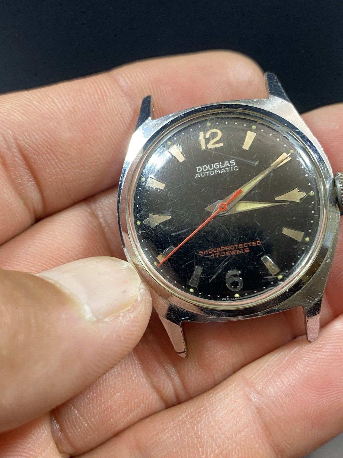 Douglas Automatic 17j Shock Protected Stainless S… - image 3